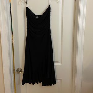 Black strapless cocktail dress